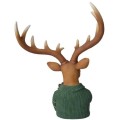 Figurka Popiersie renifera w zielonym  sweterku