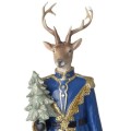 Figurka Renifer z choinką- niebieski