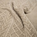 Pled z ozdobnym splotem BEŻOWY | MOYHA 