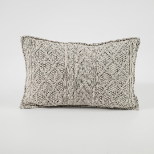 Poszewka z ozdobnym splotem 60x40  PIASKOWA | MOYHA