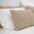 Poszewka z ozdobnym splotem 60x40 BEŻOWA | MOYHA