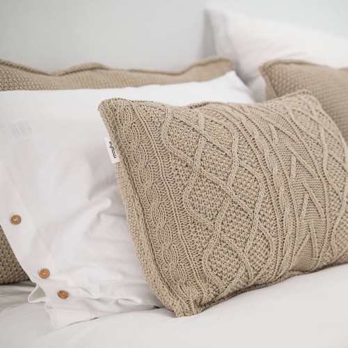 Poszewka z ozdobnym splotem 60x40 BEŻOWA | MOYHA