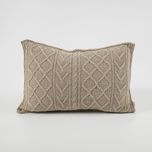 Poszewka z ozdobnym splotem 70x50 BEŻOWA | MOYHA