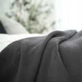 Narzuta bawełniana ANTRACYTOWA | MOYHA