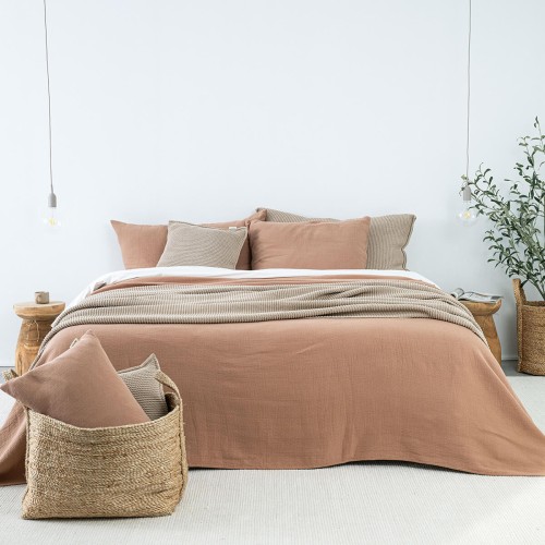 Narzuta bawełniana TERAKOTA | MOYHA