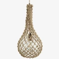 Szklana lampa w plecionce z juty - naturalna  | Madam Stoltz