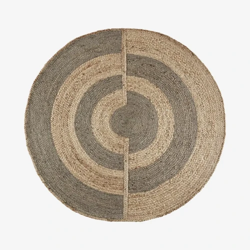 Okrągły dywan z juty- szary | Madam Stoltz