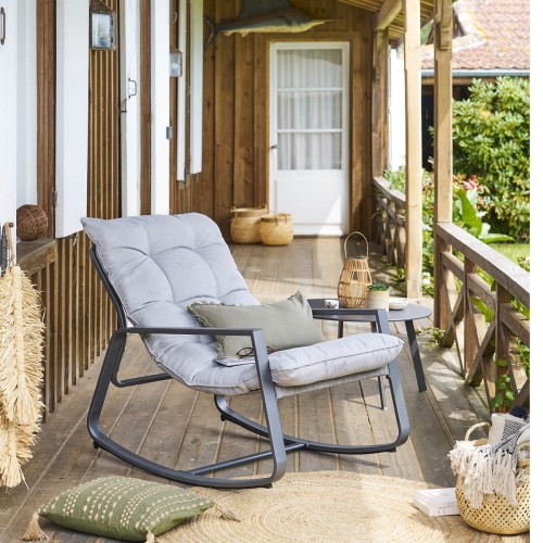 Bujany fotel ogrodowy Felinio szary