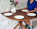 Stół JUBI jesionowy półowalny 90 cm fornir - kolory