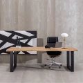 Stół jadalniany Natural-Black Wood / Metal 240 X 100 X 76 CM