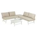 Zestaw ogrodowy Aluminiowy Beżowo-Biały | Ixia
