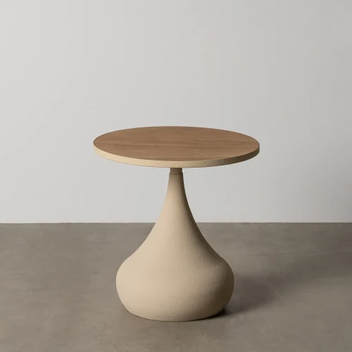 Mały stolik naturalny biały mdf-metal  | Ixia