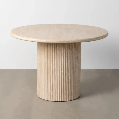 Stół jadalniany beżowy kamień mdf 110 X 110 X 76 CM | Ixia