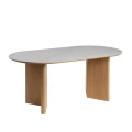 Stół jadalniany biały naturalny mdf-ceramiczny | Ixia