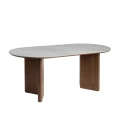 Stół jadalniany biało-brązowy naturalny mdf-ceramiczny | Ixia