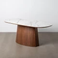 Stół jadalniany biało-brązowy naturalny mdf-ceramiczny 180 X 90 X 75 CM | Ixia