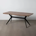 Stół jadalniany brązowo-czarny mdf-metal | Ixia