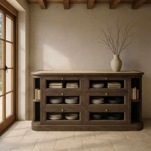 Bufet kuchenny marmur-drewno | Ixia