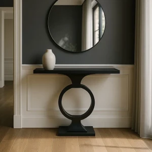 Konsola czarny metal-szkło | Ixia