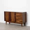 Bufet z szafkami brązowy drewno mango | Ixia