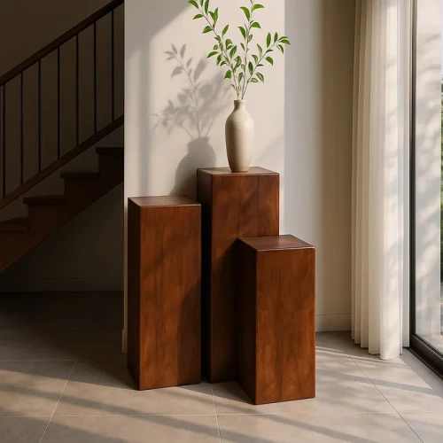 Zestaw 3 podstaw drewno mango | Ixia