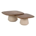 Zestaw 2 stoliki kawowe drewno-metal | Ixia