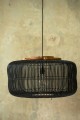 Rattanowy klosz z drewnem teakowym - Czarny - SPHERE I Bally Hands