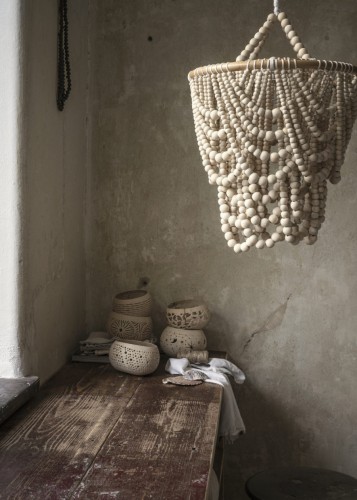 Żyrandol koralikowy TITISAN naturalny I Bally Hands