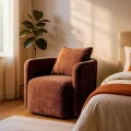 Fotel obrotowy tkaninowy ceglasty | Ixia
