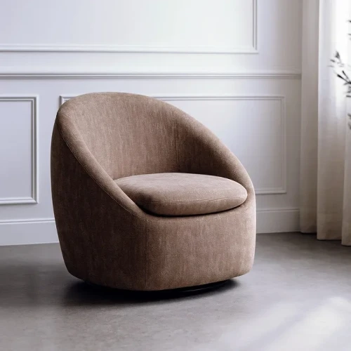 Fotel obrotowy tkaninowy taupe | Ixia