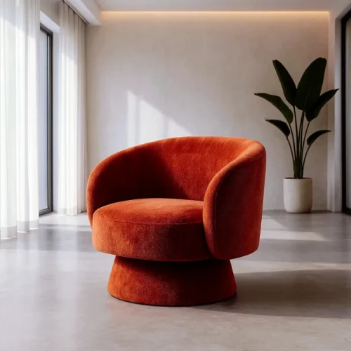 Fotel obrotowy terakotowy | Ixia