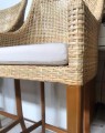 Zestaw 2 hokerów z rattanowym siedziskiem