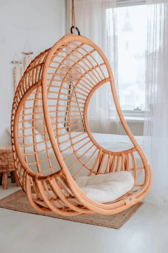 Rattanowy wiszący fotel Hugo naturalny