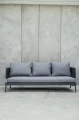 Sofa aluminiowa trzyosobowa Tiziano szara | Monnarita