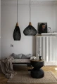 Rattanowy stolik z drewnem KAYU - czarny  | Bally Hands