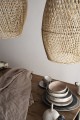 Rattanowy klosz z drewnem teakowym - S - CONE I Bally Hands