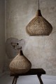 Rattanowy klosz z drewnem teakowym - L - BAND | Bally Hands