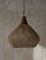 Rattanowy klosz z drewnem teakowym - M - BAND | Bally Hands