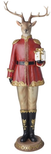 Figurka Renifer z prezentem- czerwony