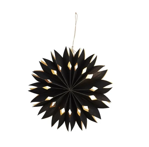 Wisząca, świecąca, papierowa gwiazda czarna wymiary  | Madam Stoltz