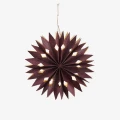 Wisząca, świecąca, papierowa gwiazda bordowa wymiary  | Madam Stoltz 