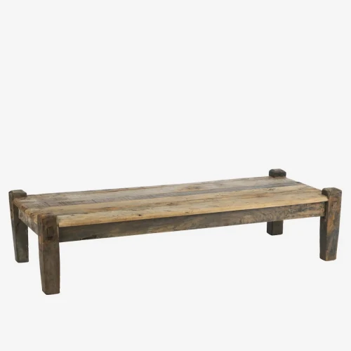 Ławka niska z drewna recyklingowanego | Madam Stoltz