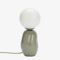 Emaliowana lampa stołowa Kula - szara | Madam Stoltz