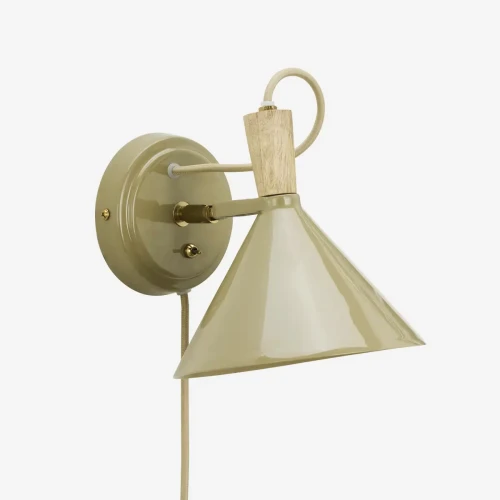 Emaliowana lampa ścienna - khaki | Madam Stoltz