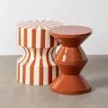 Stolik boczny paski - terakota | Ixia