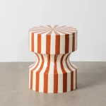 Stolik boczny paski - terakota | Ixia