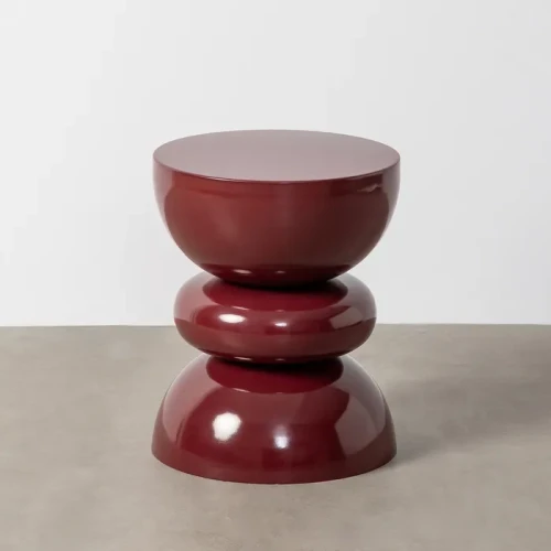 Stolik boczny metalowy - bordowy | Ixia