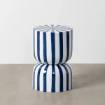 Stolik boczny paski - niebieski | Ixia