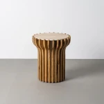 Stolik boczny drewno - marmur | Denzzo