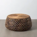 Zestaw 2 stolików kawowych naturalny - czarny | Denzzo